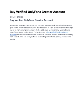 Top 29.66 Best Sites to Buy Verified OnlyFans Creator Account 2024-2025