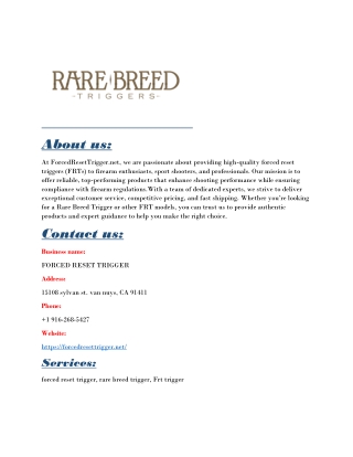 FORCED RESET TRIGGER