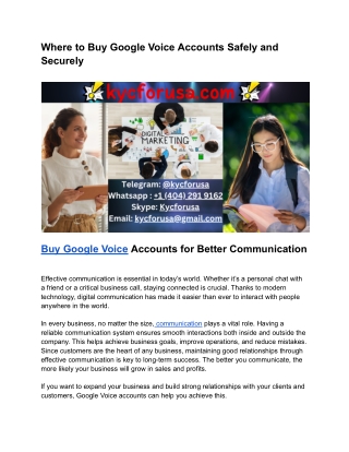 53 Best Sites To Buy Google Voice Accounts -USA