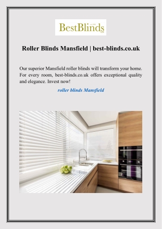 Roller Blinds Mansfield  best-blinds.co.uk