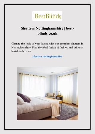Shutters Nottinghamshire  best-blinds.co.uk