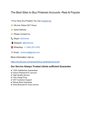 Best Site Buy Pinterest Account -Real & Popular