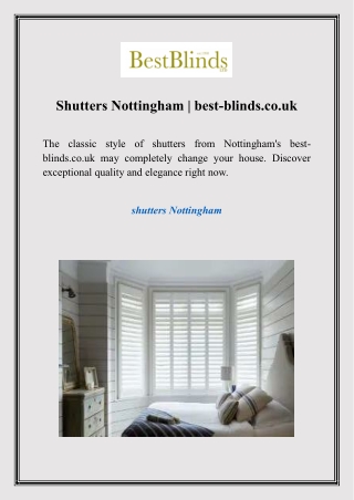 Shutters Nottingham  best-blinds.co.uk