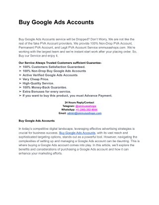 Buy Google Ads Accounts