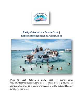 Party Catamaran Punta Cana | Raquelpuntacanaexcursions.com