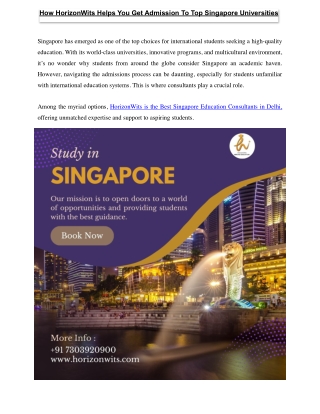 Best Singapore Education Consultants in Delhi - HorizonWits