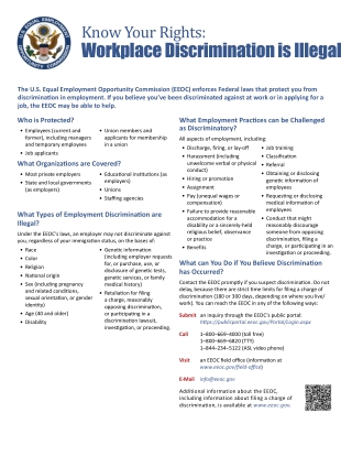 EEOC Know Your Rights Poster – Free Federal Labor Law Poster PDF