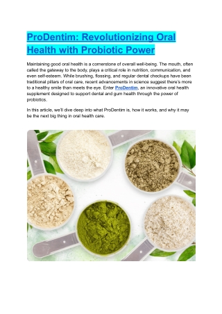 ProDentim : Health Of Your Teeth And Gums