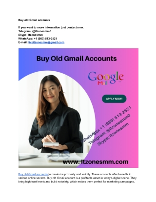 Buy Gmail Accounts In10 Bulk [Aged And Verified]in 2025