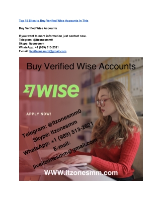 Top 15 Sites to Buy Verified Wise Accounts In This