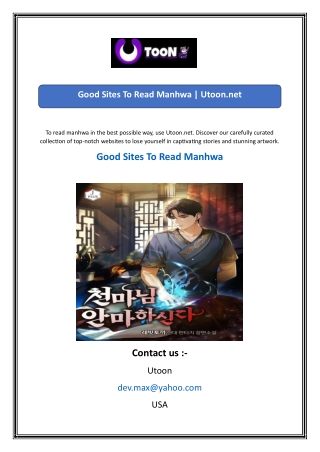 Good Sites To Read Manhwa  Utoon.net