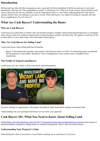 Cash Buyers 101: What You Need to Know About Selling Land