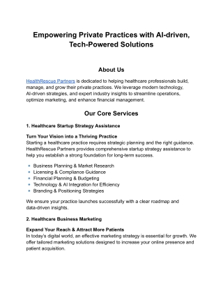 Empowering Private Practices with AI-driven, Tech-Powered Solutions