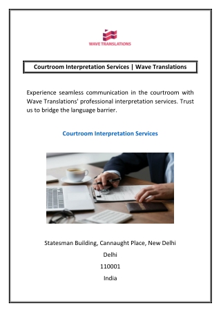Courtroom Interpretation Services | Wave Translations