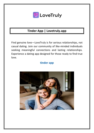 Tinder App | Lovetruly.app