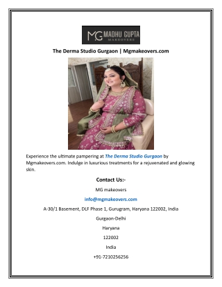 The Derma Studio Gurgaon  Mgmakeovers