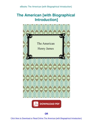 eBooks The American [with Biographical Introduction]