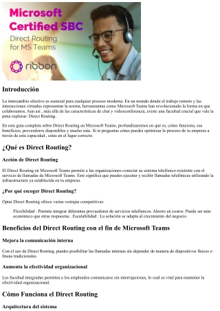 Guía completa sobre Direct Routing en Microsoft Teams