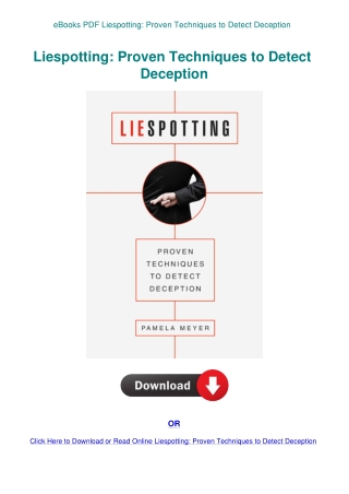 eBooks PDF Liespotting Proven Techniques to Detect Deception