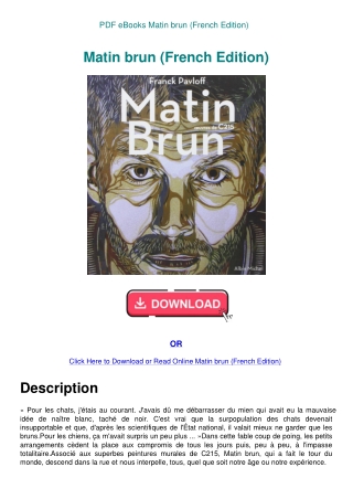 PDF eBooks Matin brun (French Edition)