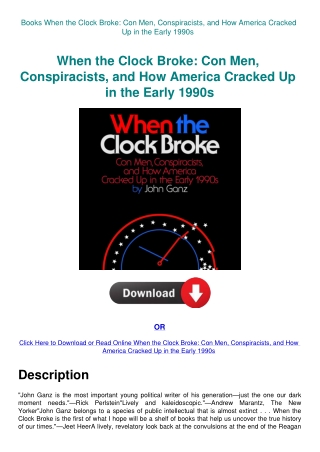 Books When the Clock Broke Con Men  Conspiracists  and How America Cracked Up in the Early 1990s