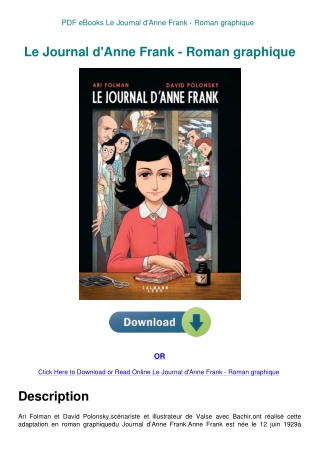 PDF eBooks Le Journal d'Anne Frank - Roman graphique