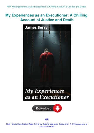 PDF My Experiences as an Executioner A Chilling Account of Justice and Death