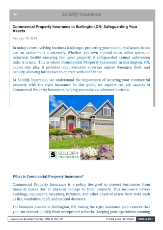 Commercial Property Insurance in Burlington,ON