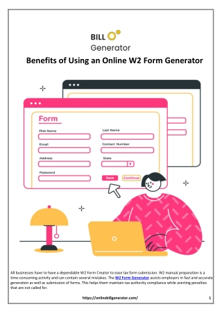 Benefits of Using an Online W2 Form Generator