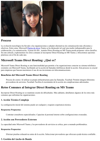 Retos comunes al  integrar  Direct Routing en MS Teams