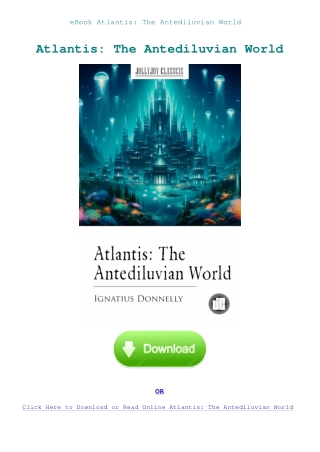 eBook Atlantis The Antediluvian World