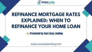 Refinance Mortgage Rates Explained: When to Refinance Your Home Loan