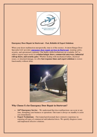 Emergency Door Repair in Sturtevant – Fast, Reliable & Expert Solutions