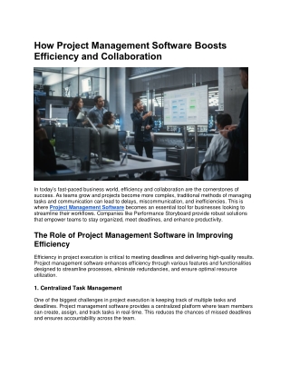 How Project Management Software Boosts Efficiency and Collaboration