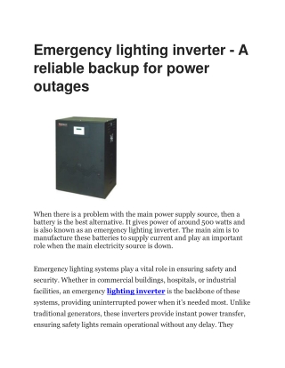 Perfect Power Systems - Advanced Lighting Inverters for Reliable Backup Power