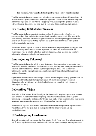 Tim Marius Årvik Fosse