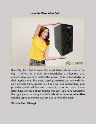 How to Mine Aleo Coin