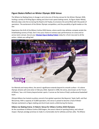 Figure Skaters Reflect on Winter Olympic 2026 Venue