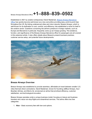 Breeze Airways Barcelona Office