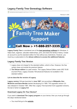 Legacy Family Tree Genealogy Software