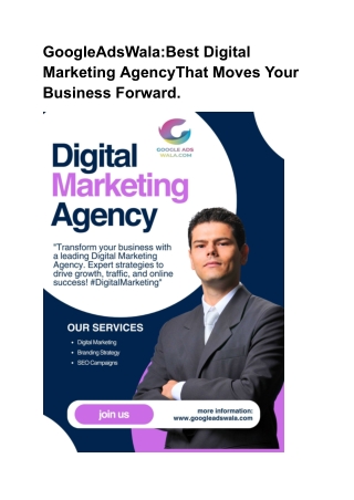 GoogleAdsWala: Best Digital Marketing Agency That Moves Your Business Forward.