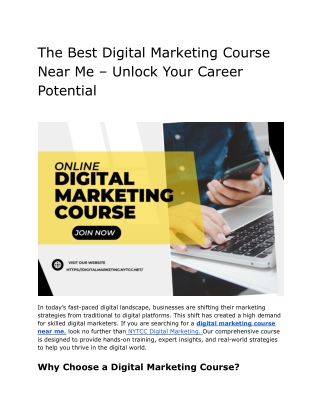 The Best Digital Marketing Course Near Me – Unlock Your Career Potential