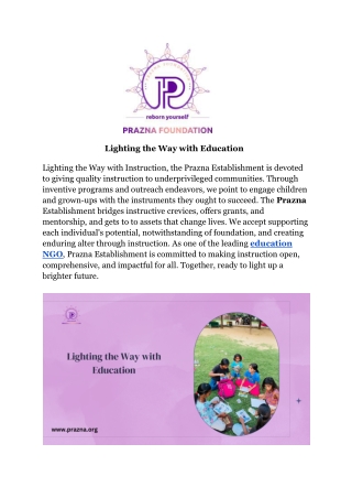 Lighting the Way with Education