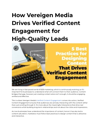 5 Best Practices for Designing Content That Drives Verified Content Engagement