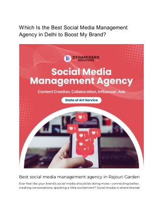 Best social media management agency in Rajouri Garden