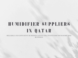 Humidifier Suppliers in Qatar