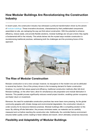 How Modular Buildings Are Revolutionizing the Construction Industry