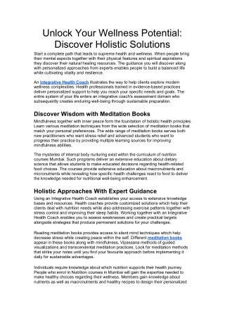 Unlock Your Wellness Potential Discover Holistic Solutions