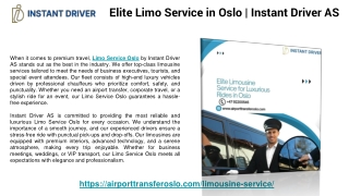 Elite Limo Service in Oslo | Instant Driver AS