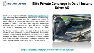 Elite Private Concierge in Oslo | Instant Driver AS